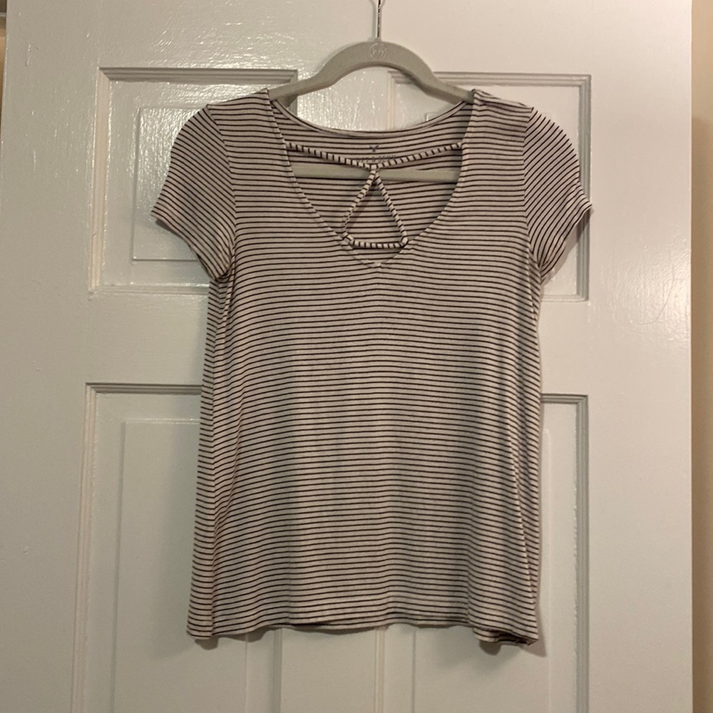 American Eagle Soft and Sexy Black and White Striped Top XS